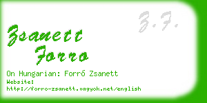 zsanett forro business card
